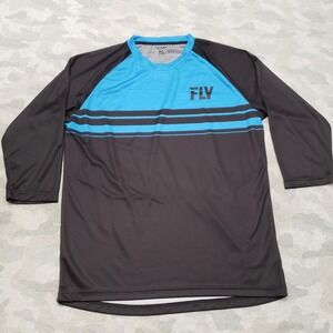 Fly Racing Shirt Mens Medium Black Pullover Long Sleeve Motocross